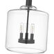 Asheville 3 Light 12 inch Matte Black Indoor Pendant Ceiling Light